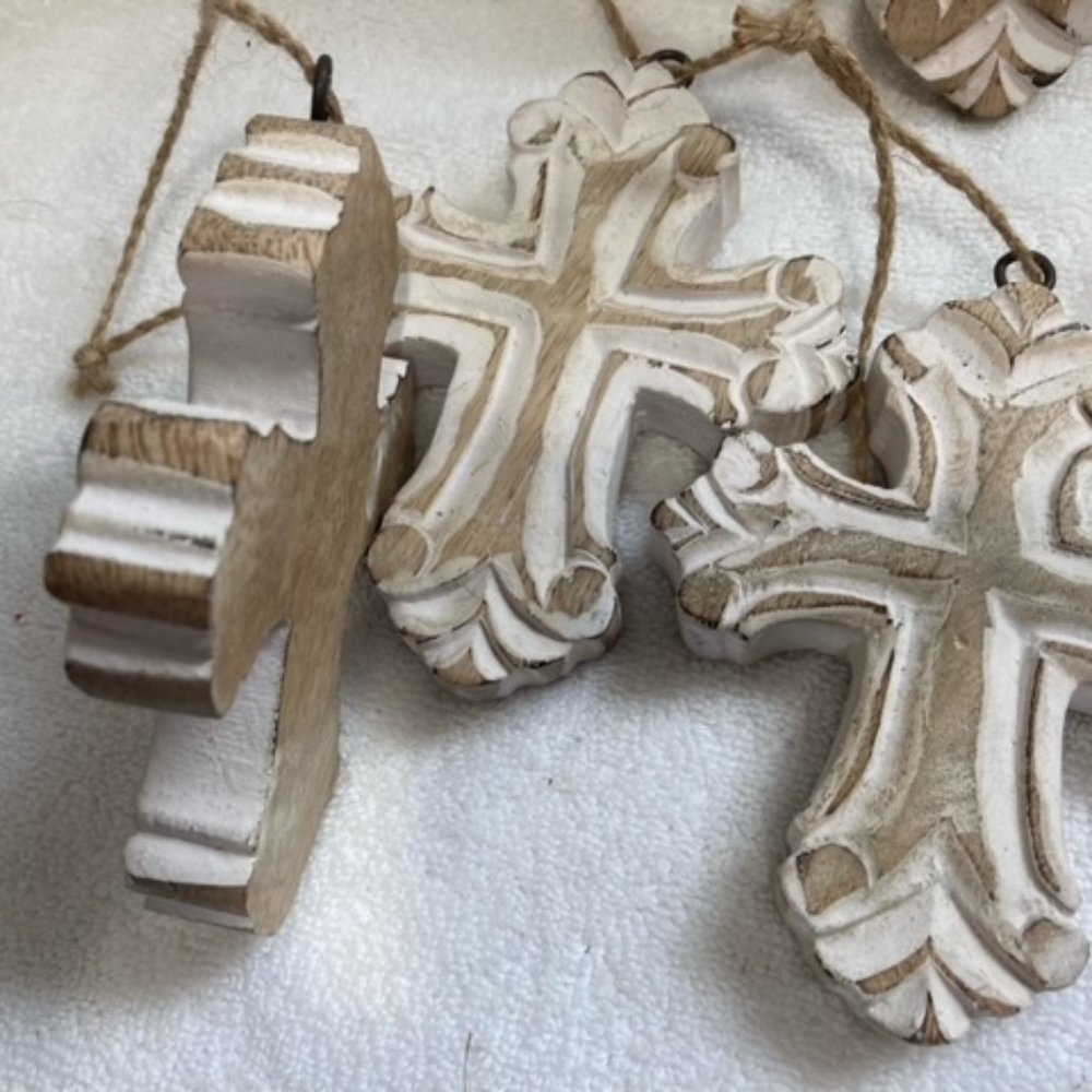 Wooden Cross Ornaments-Set of 10 - Picture 5 of 5